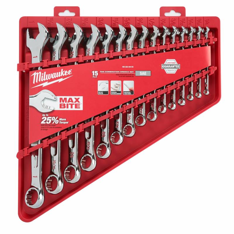 MILWAUKEE SET DE 15 CLÉS À CLIQUET IMPÉRIALES  15PC (4932464996)