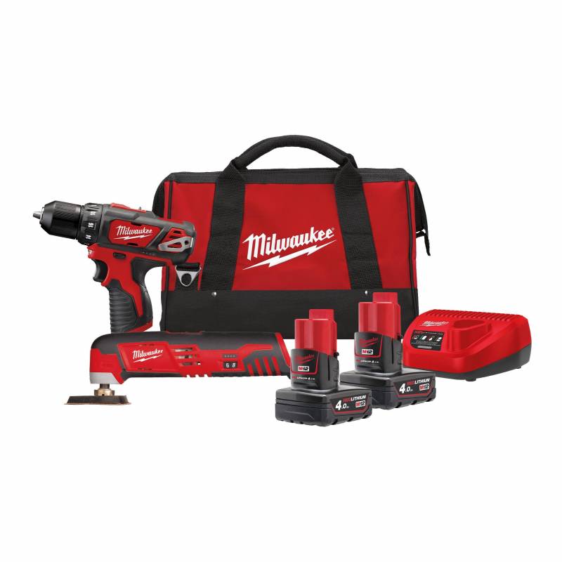 MILWAUKEE M12 BPP2D-402B - Pack 2 produits 12V composé de : M12 BPD-0 + C12 MT-0(4933441250)