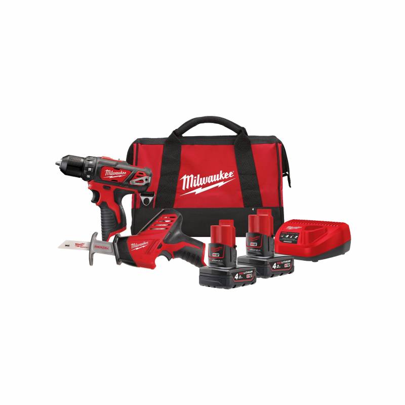 MILWAUKEE M12 BPP2C-402B - Pack 2 produits 12V composé de : M12 BDD-0 + C12 HZ-0 (4933441230)