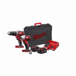 MILWAUKEE M18 BPP2C-402C - Pack 2 produits 18V composé de : M18 BPD-0 + M18 BID-0 (4933443552)