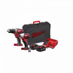 MILWAUKEE M18 BPP2D-402C - Pack 2 produits 18V composé de : M18 BDD-0 + M18 BID-0   (4933447126)