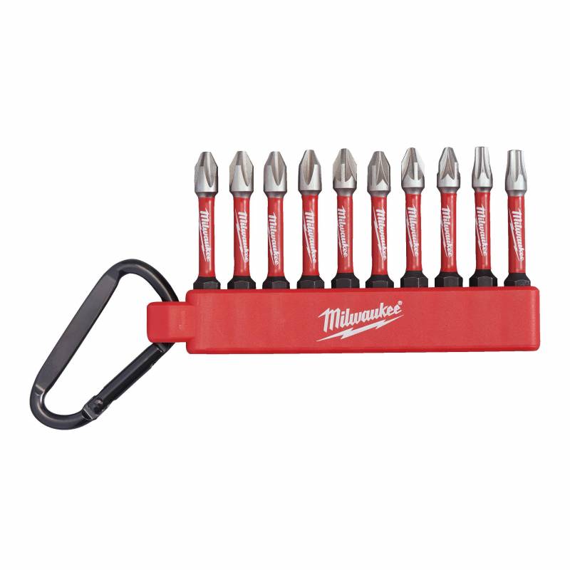 MILWAUKEE MOUSQUETON EMBOUTS SHOCKWAVE  SET 2-10PCS (4932492939)