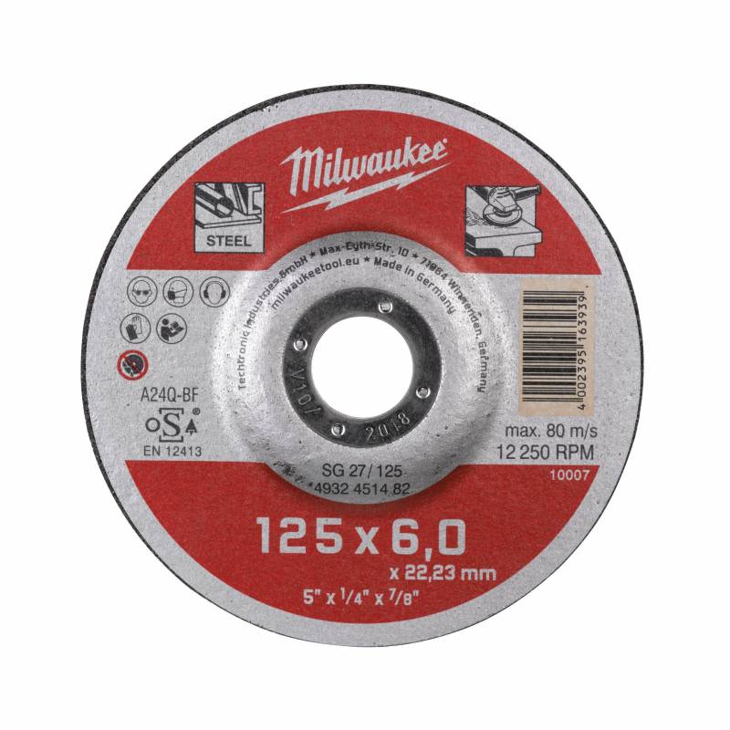 MILWAUKEE DISQUE À MEULER 125MM ÉPAISSEUR 6 MM CONTRACTOR 1PC (4932451482)