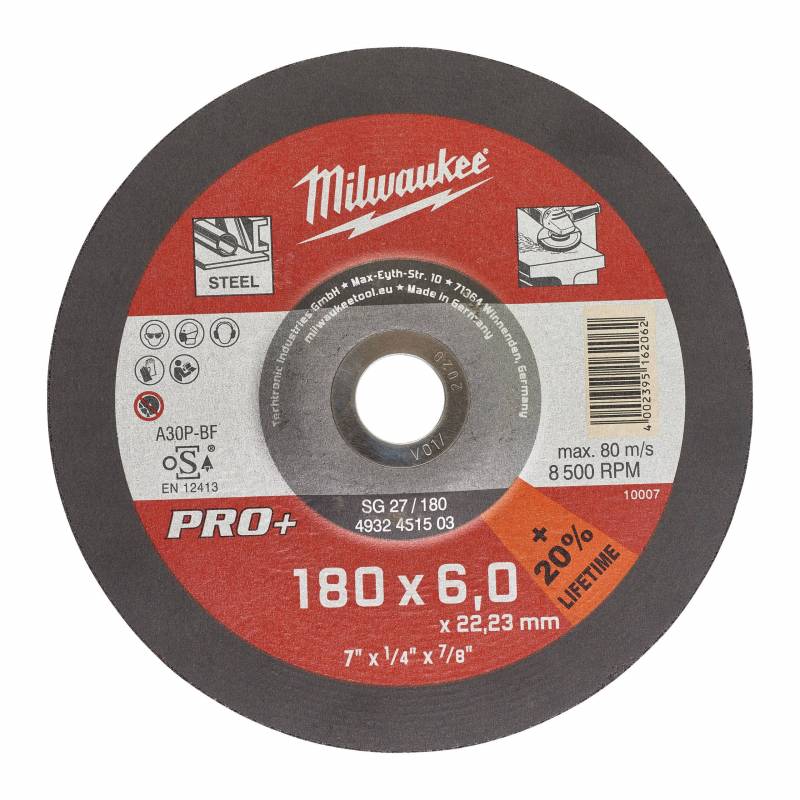 MILWAUKEE DISQUE À MEULER 180 ÉPAISSEUR 6 MM PRO+ 1PC (4932451503)