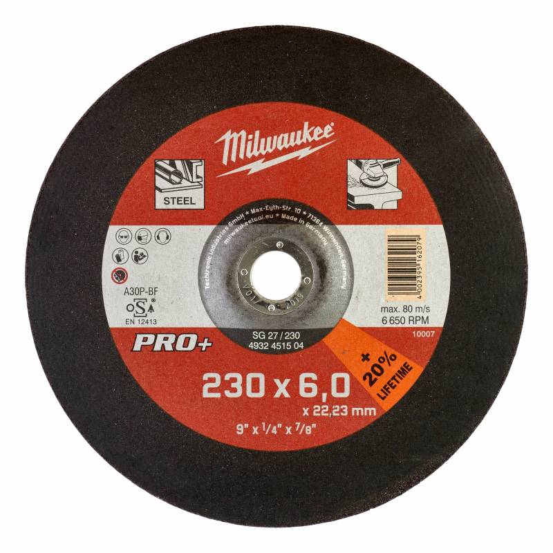 MILWAUKEE DISQUE À MEULER 230 ÉPAISSEUR 6 MM PRO+ 1PC (4932451504)