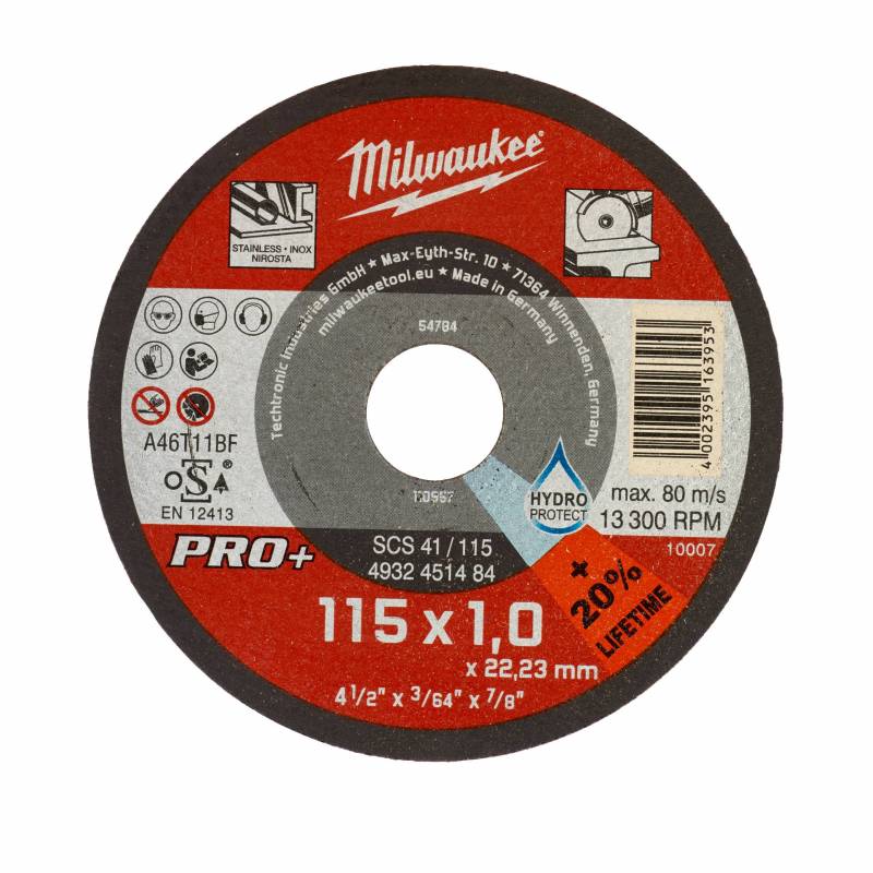 MILWAUKEE DISQUE À TRONÇONNER PRO+ 115MM ÉPAISSEUR1MM PRO+ 1PC (4932451484)