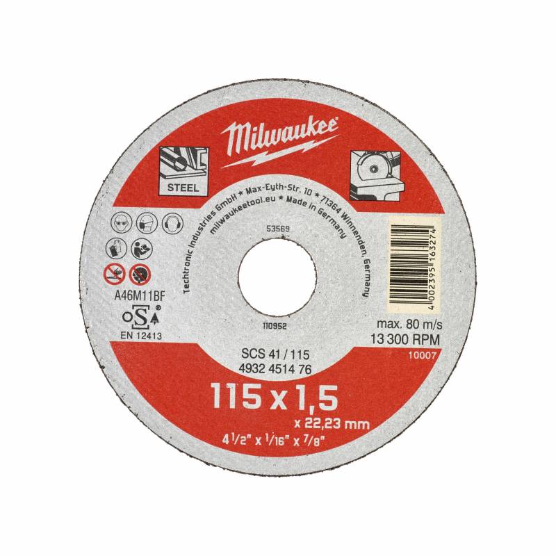 MILWAUKEE DISQUE À TRONÇONNER PRO+ 115MM ÉPAISSEUR 1