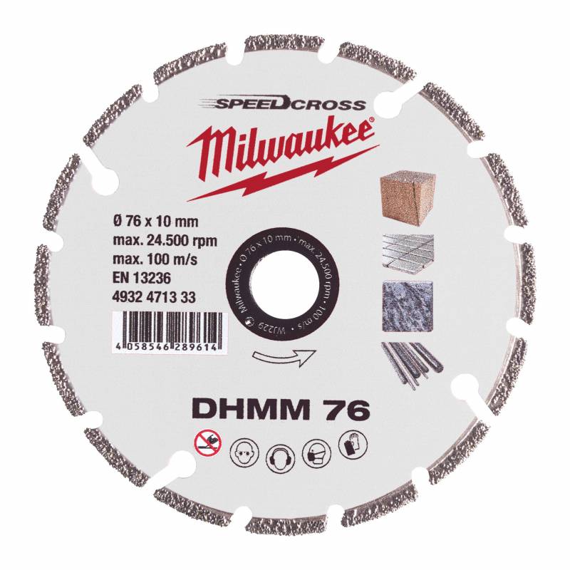 MILWAUKEE DISQUE DIAMAND MULTI MATERIAUX 76 MM 1 PC (4932471333)