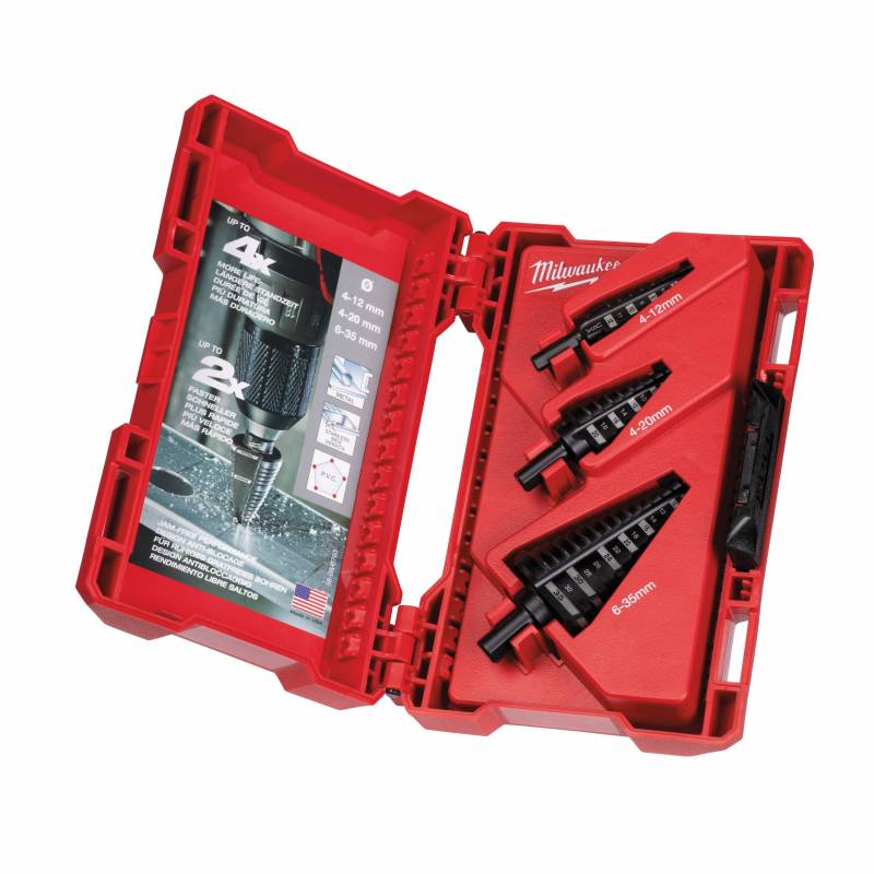 MILWAUKEE SET DE 3 FORET ÉTAGÉS Diam. 4 A 12MM (48899399)