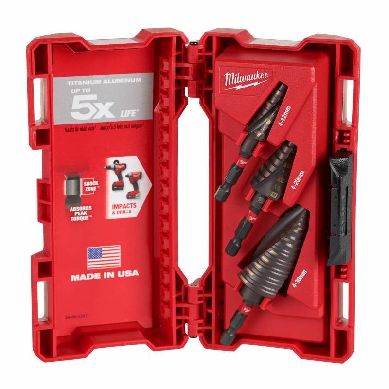 MILWAUKEE COFFRET FORET ÉTAGÉS SHOCKWAVE  3 PCS Diam. 4 A 12 MM (48899266)