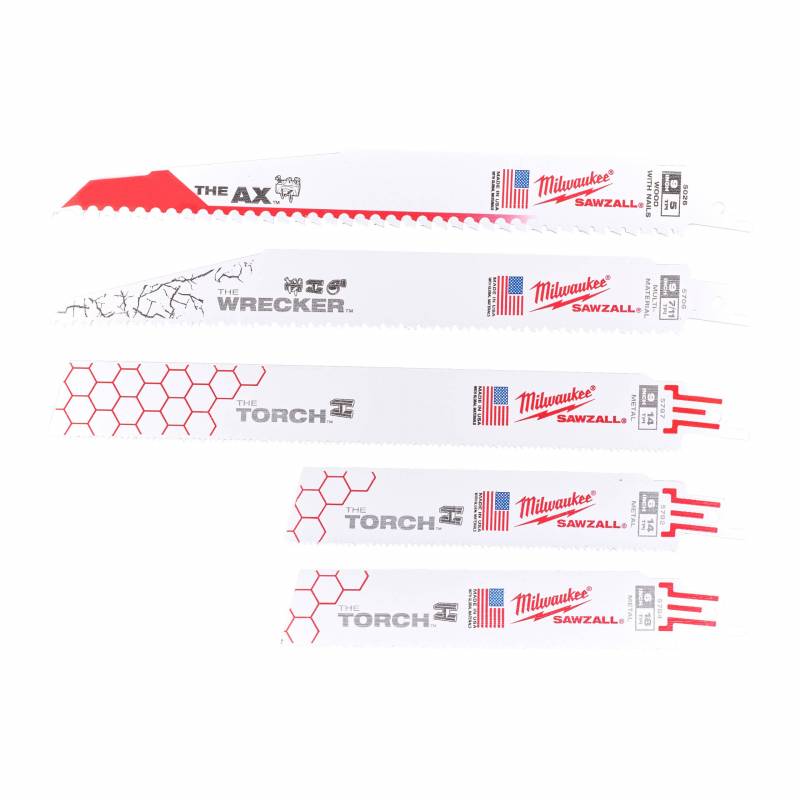 MILWAUKEE SET 5 LAMES DE SCIES SABRES (X1) (49222205)