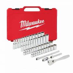 MILWAUKEE SET DE DOUILLES ET CLÉS À CLIQUET 1/4 MÉTRIQUE & IMPÉRALE 50 PCS  (4932464944)