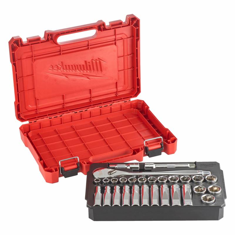 MILWAUKEE SET DE DOUILLE À CLIQUET 1/2 MÉTRIQUES (4932471864)