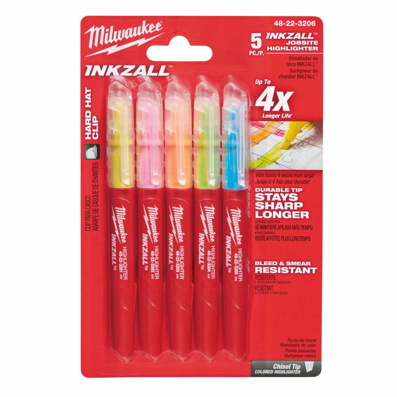 MILWAUKEE SURLIGNEURS INKZALL MULTI COULEURS (X5) (48223206)