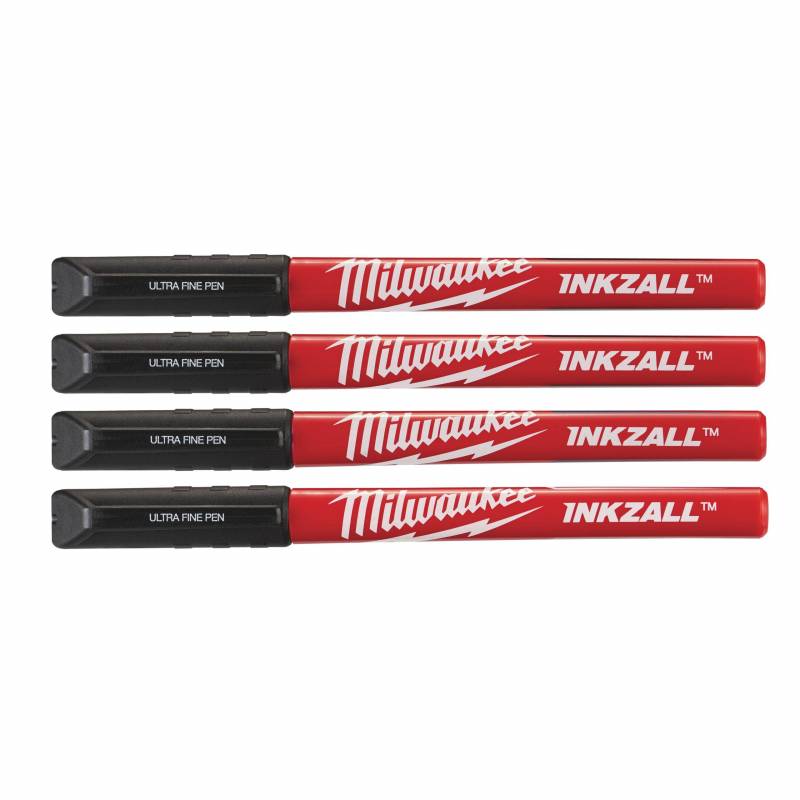 MILWAUKEE SET 4 STYLOS POINTE ULTRA FINE NOIRS  (48223164)